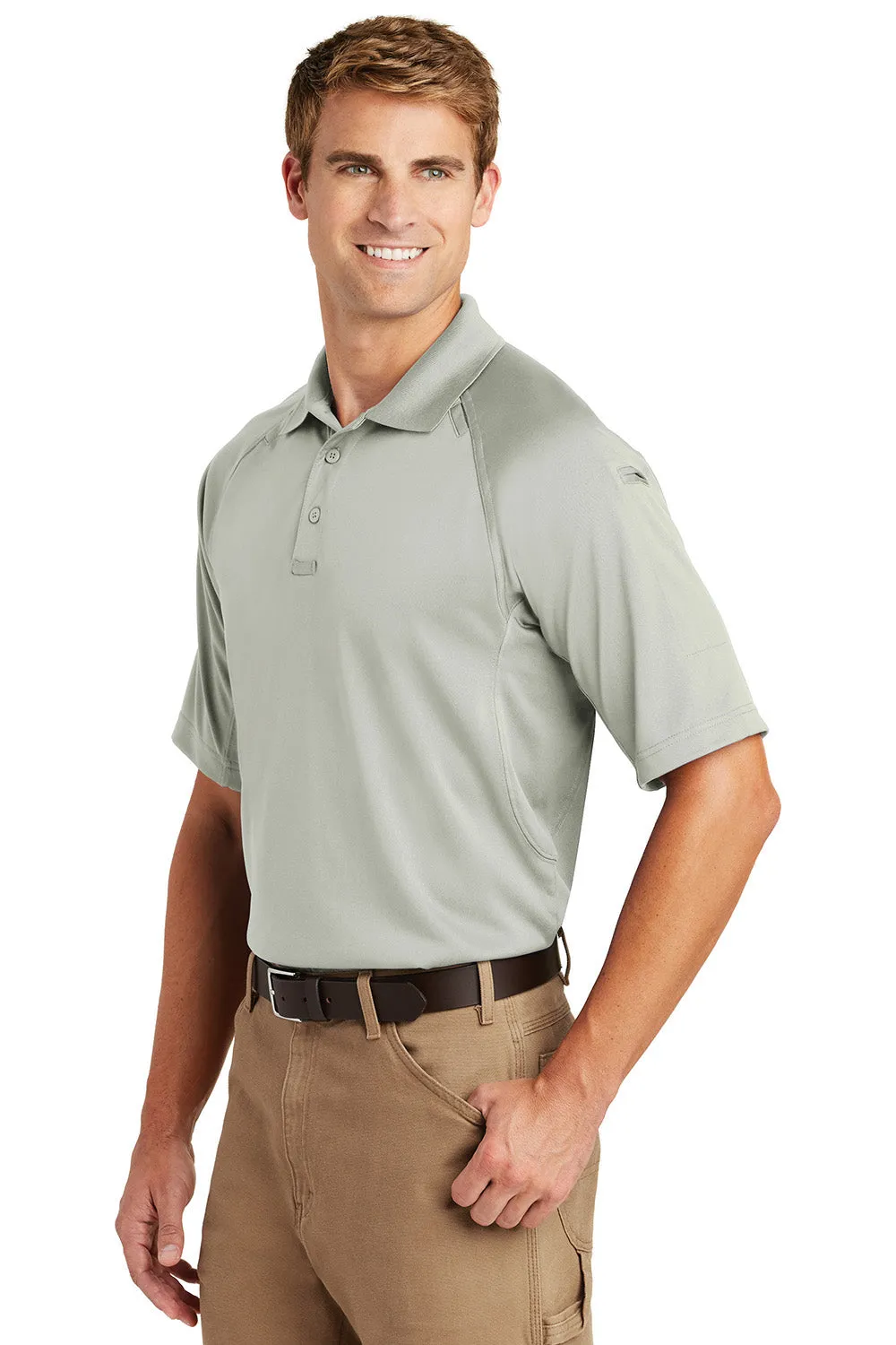 CornerStone Mens Select Tactical Moisture Wicking Short Sleeve Polo Shirt - Light Grey