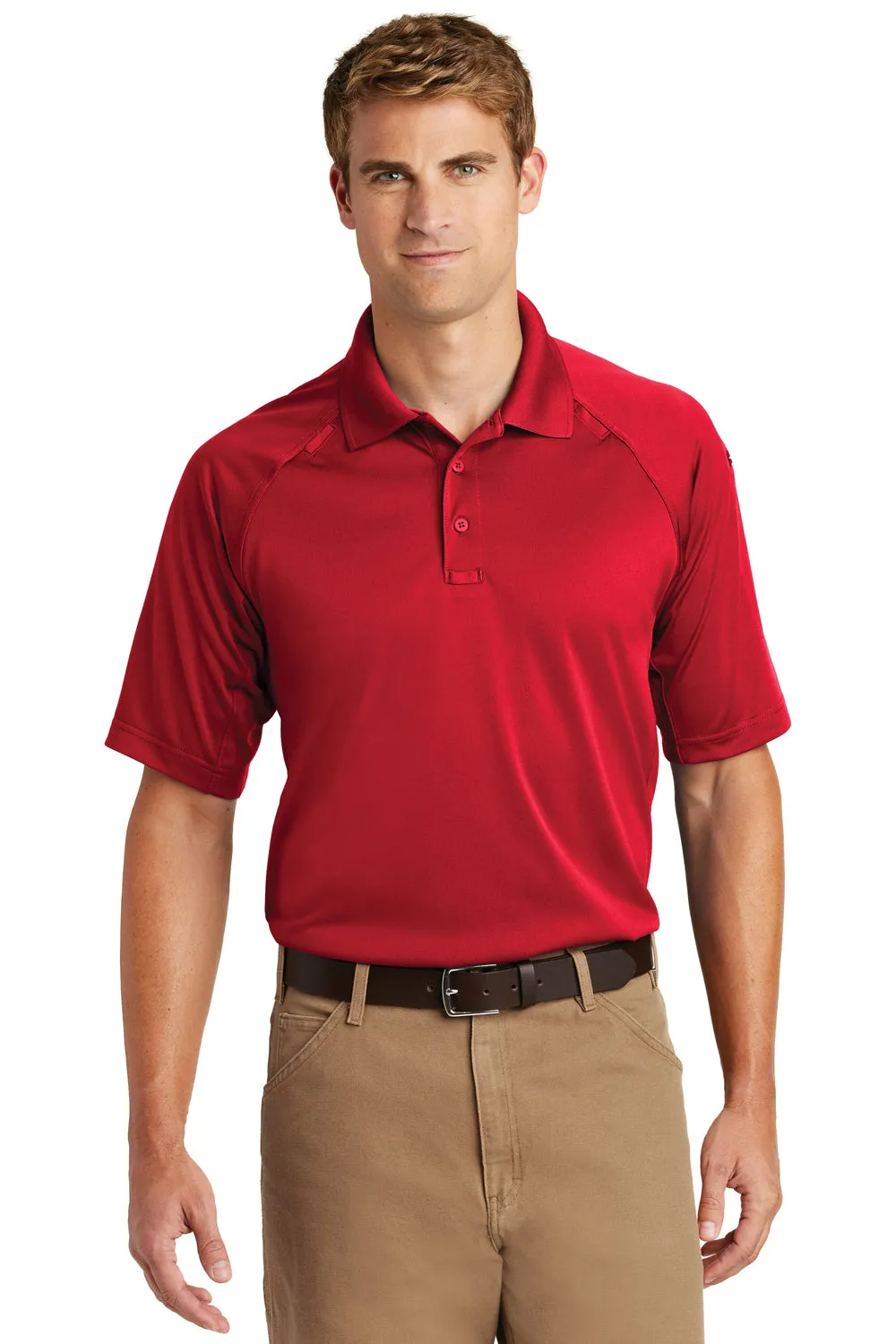 CornerStone Mens Select Tactical Moisture Wicking Short Sleeve Polo Shirt - Red
