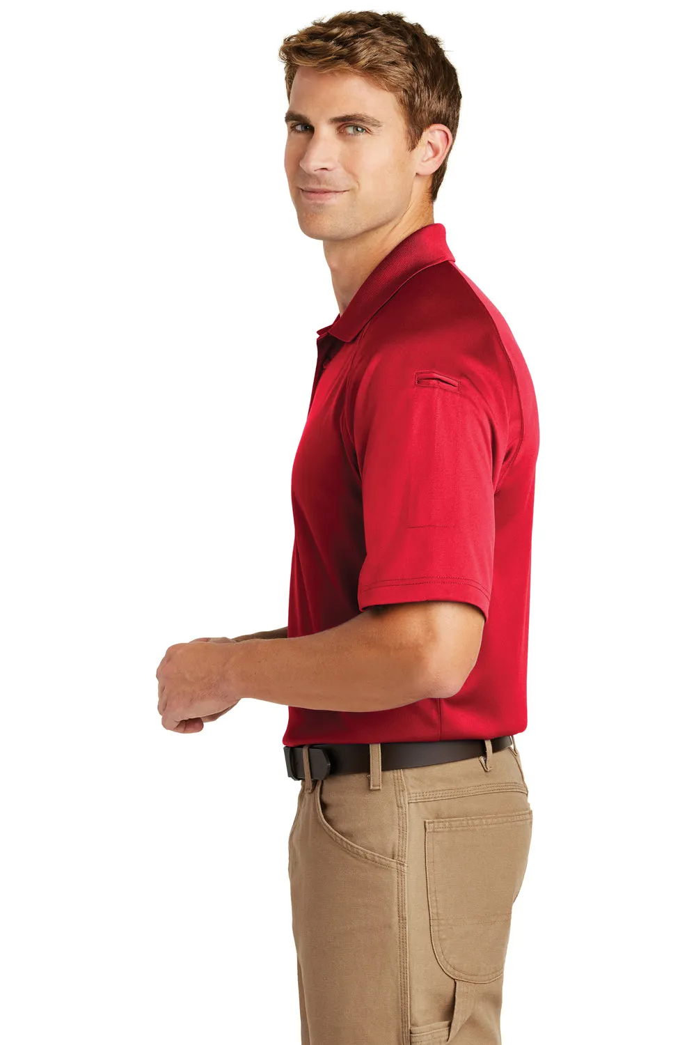 CornerStone Mens Select Tactical Moisture Wicking Short Sleeve Polo Shirt - Red