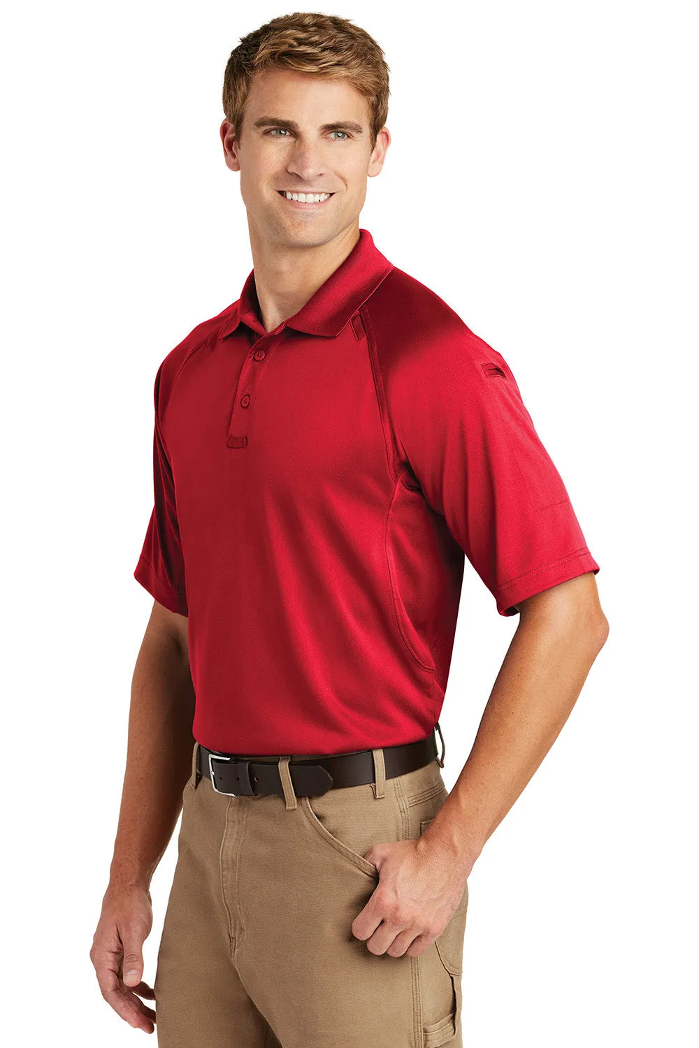 CornerStone Mens Select Tactical Moisture Wicking Short Sleeve Polo Shirt - Red