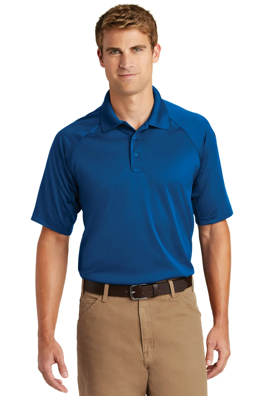 CornerStone Mens Select Tactical Moisture Wicking Short Sleeve Polo Shirt - Royal Blue