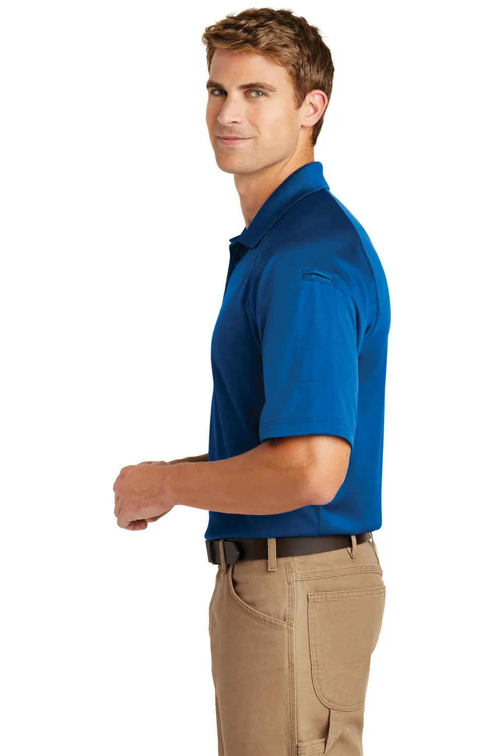 CornerStone Mens Select Tactical Moisture Wicking Short Sleeve Polo Shirt - Royal Blue