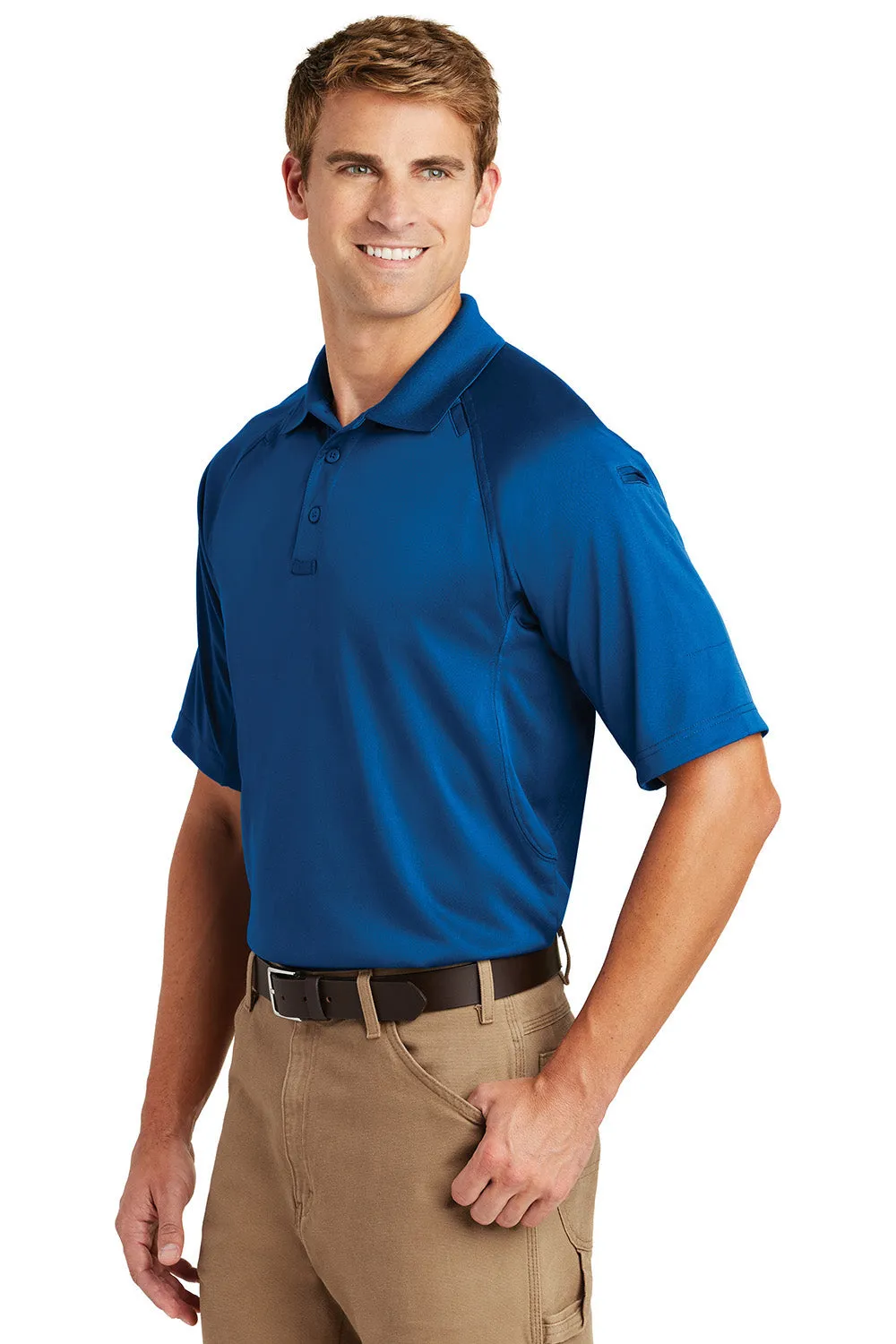 CornerStone Mens Select Tactical Moisture Wicking Short Sleeve Polo Shirt - Royal Blue