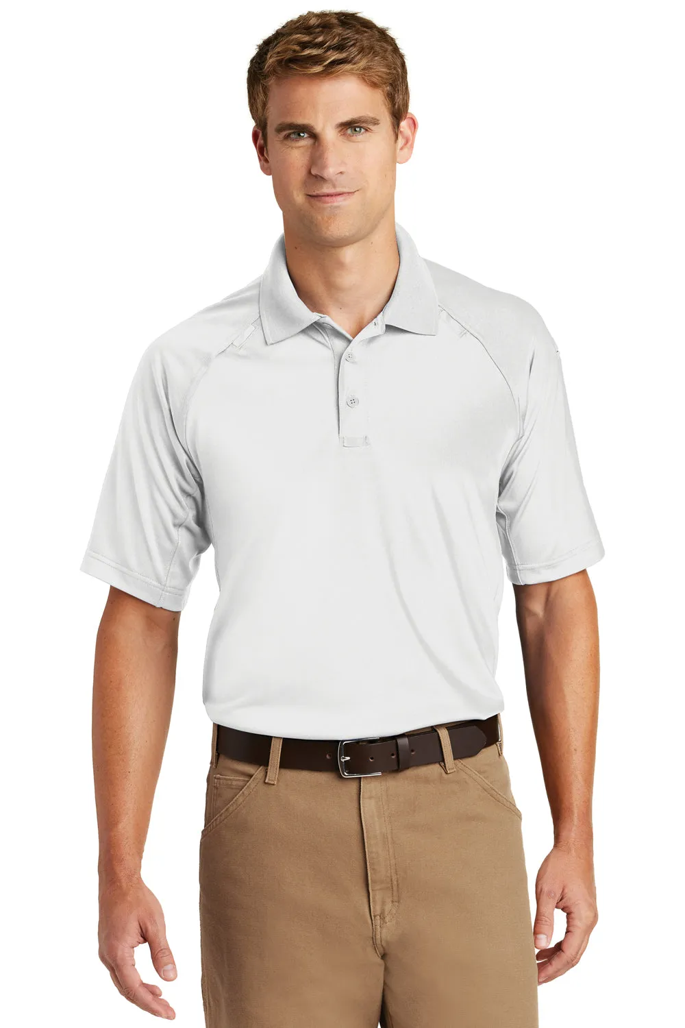 CornerStone Mens Select Tactical Moisture Wicking Short Sleeve Polo Shirt - White