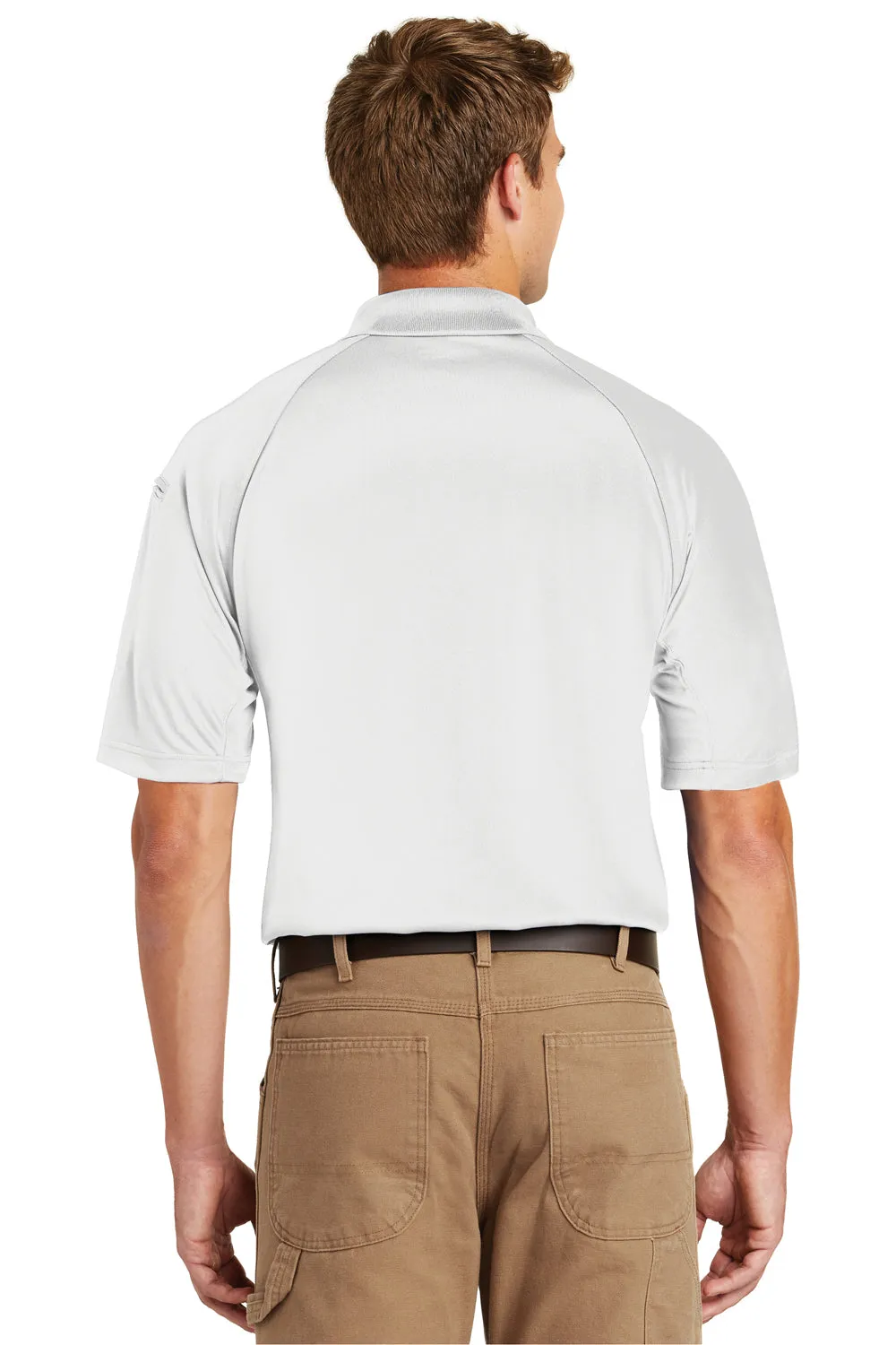 CornerStone Mens Select Tactical Moisture Wicking Short Sleeve Polo Shirt - White