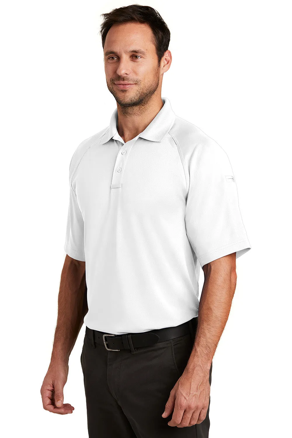 CornerStone Mens Select Tactical Moisture Wicking Short Sleeve Polo Shirt - White