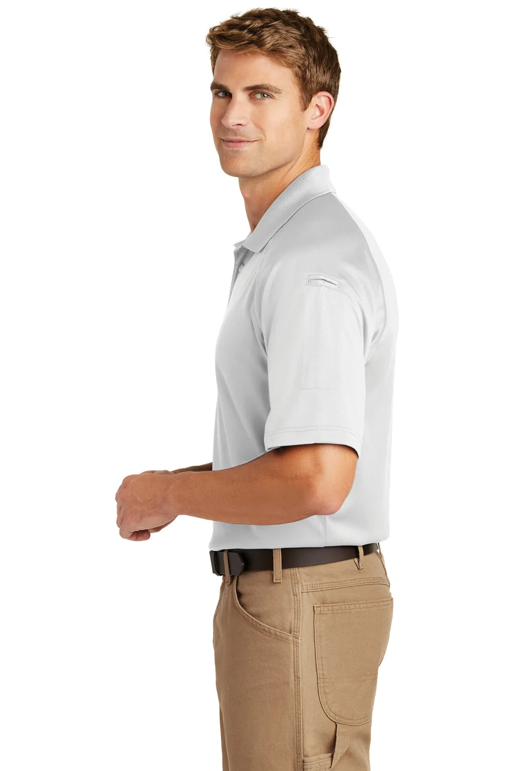 CornerStone Mens Select Tactical Moisture Wicking Short Sleeve Polo Shirt - White