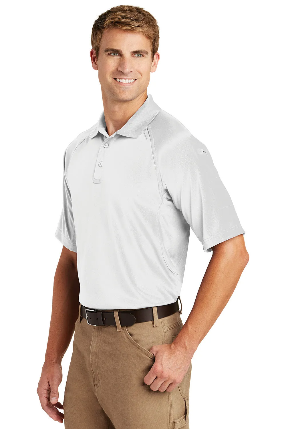 CornerStone Mens Select Tactical Moisture Wicking Short Sleeve Polo Shirt - White