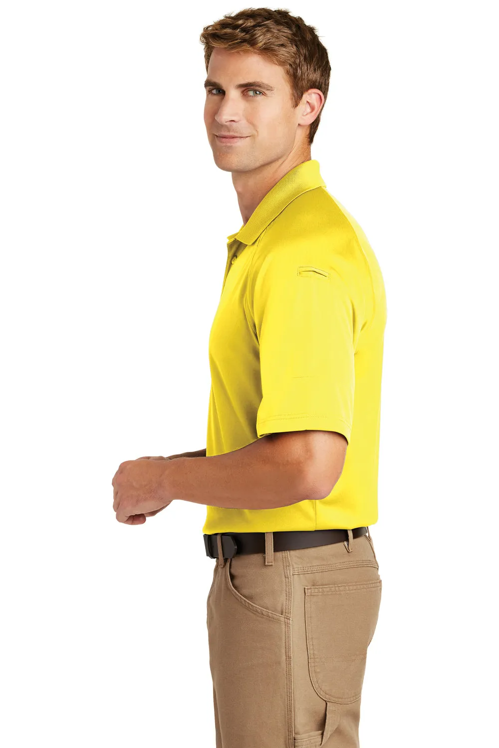 CornerStone Mens Select Tactical Moisture Wicking Short Sleeve Polo Shirt - Yellow