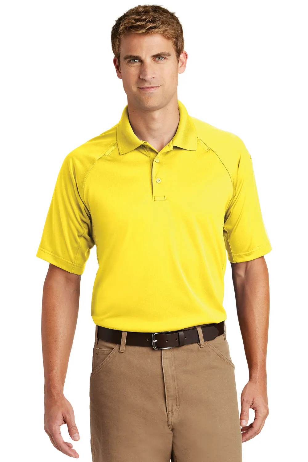 CornerStone Mens Select Tactical Moisture Wicking Short Sleeve Polo Shirt - Yellow