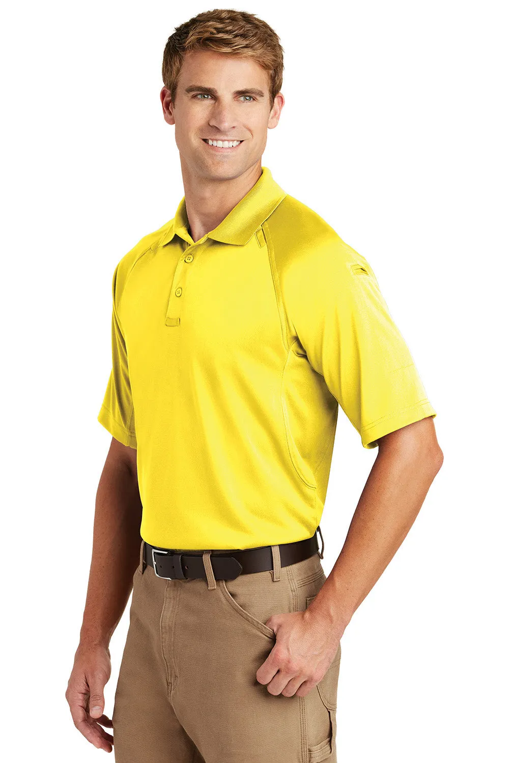 CornerStone Mens Select Tactical Moisture Wicking Short Sleeve Polo Shirt - Yellow