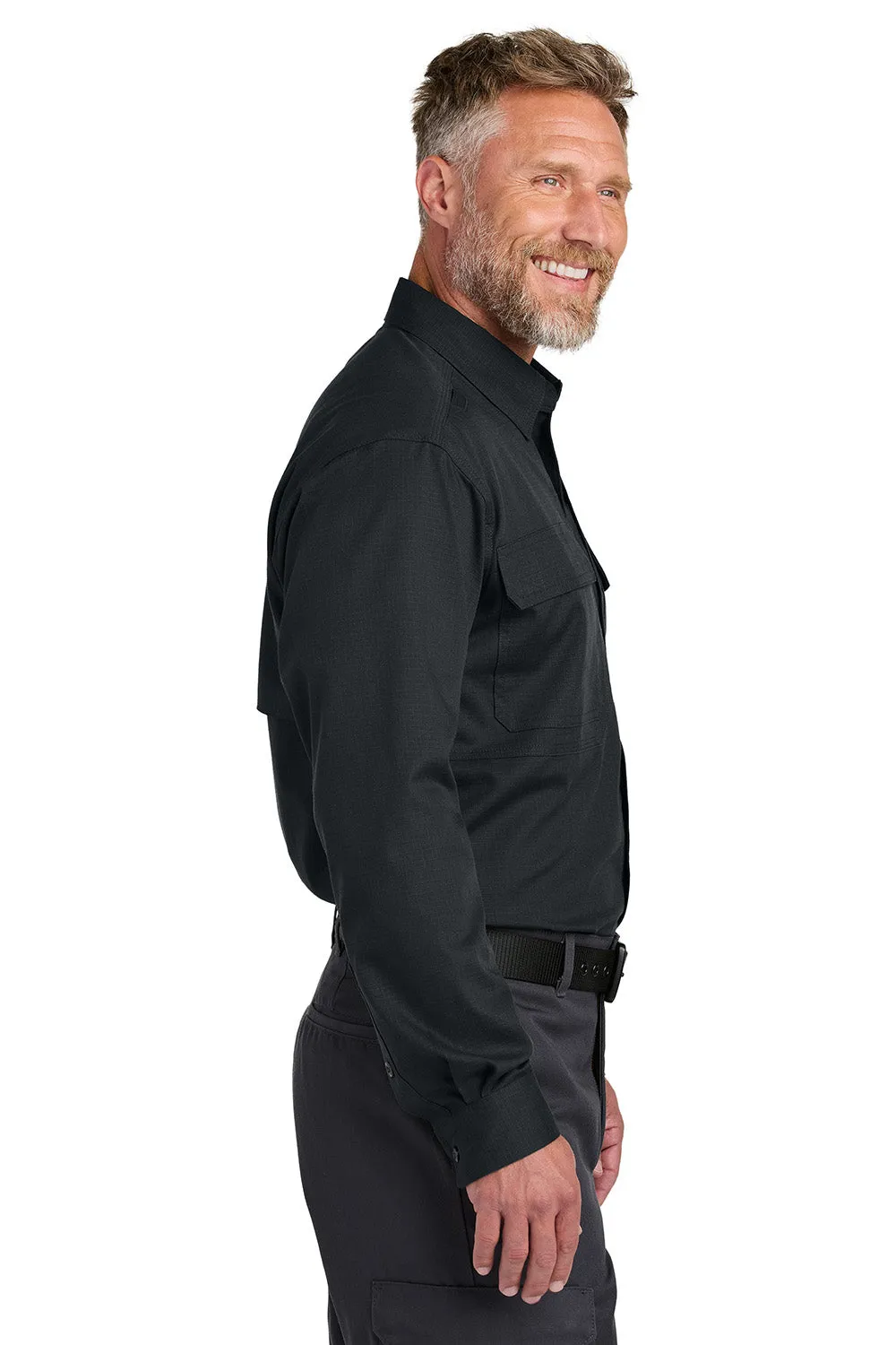 CornerStone Mens Select Tactical Stain Resistant Long Sleeve Button Down Shirt w/ Pockets - Echo Steel Grey