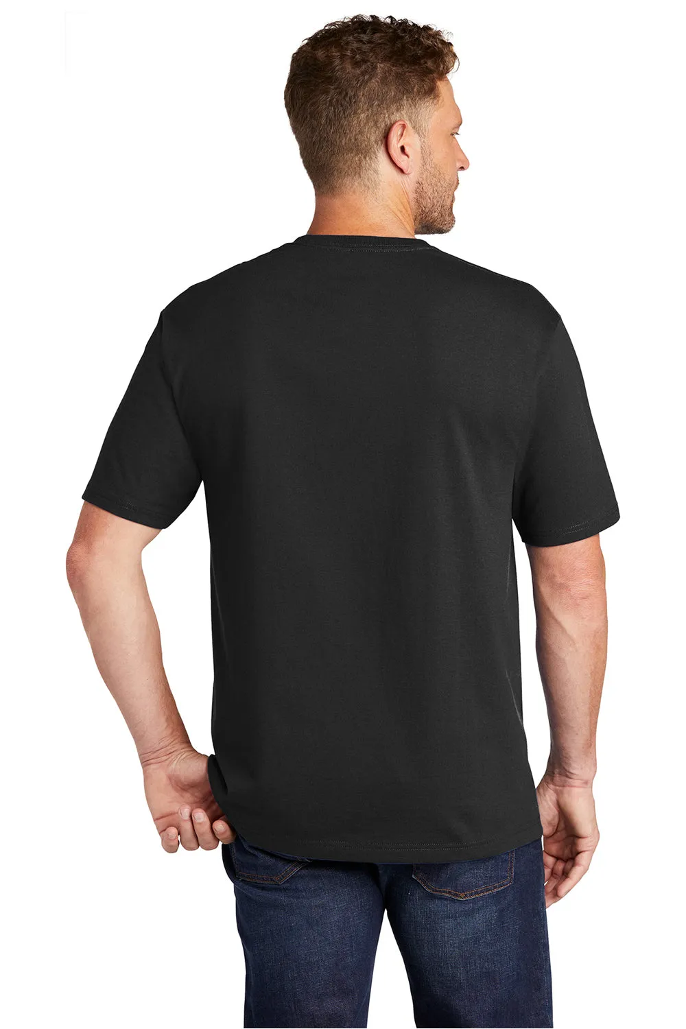 CornerStone Mens Short Sleeve Crewneck T-Shirt w/ Pocket - Black