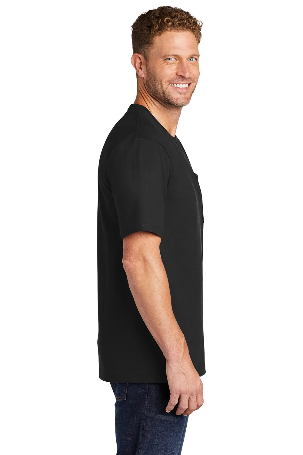 CornerStone Mens Short Sleeve Crewneck T-Shirt w/ Pocket - Black