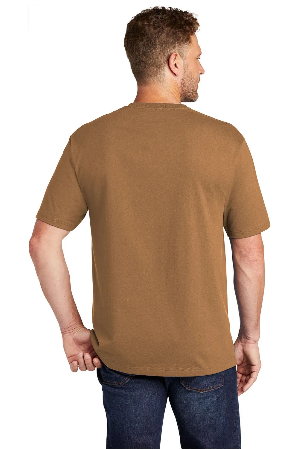 CornerStone Mens Short Sleeve Crewneck T-Shirt w/ Pocket - Duck Brown - Closeout