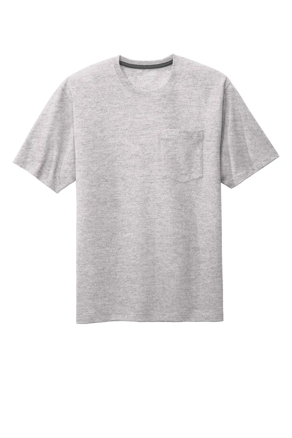 CornerStone Mens Short Sleeve Crewneck T-Shirt w/ Pocket - Heather Grey