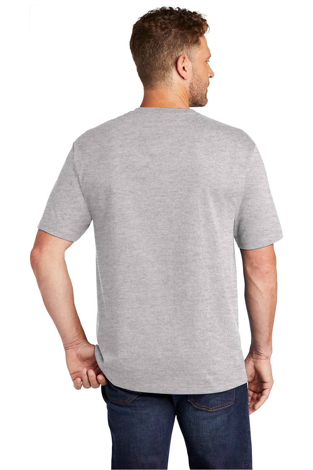 CornerStone Mens Short Sleeve Crewneck T-Shirt w/ Pocket - Heather Grey