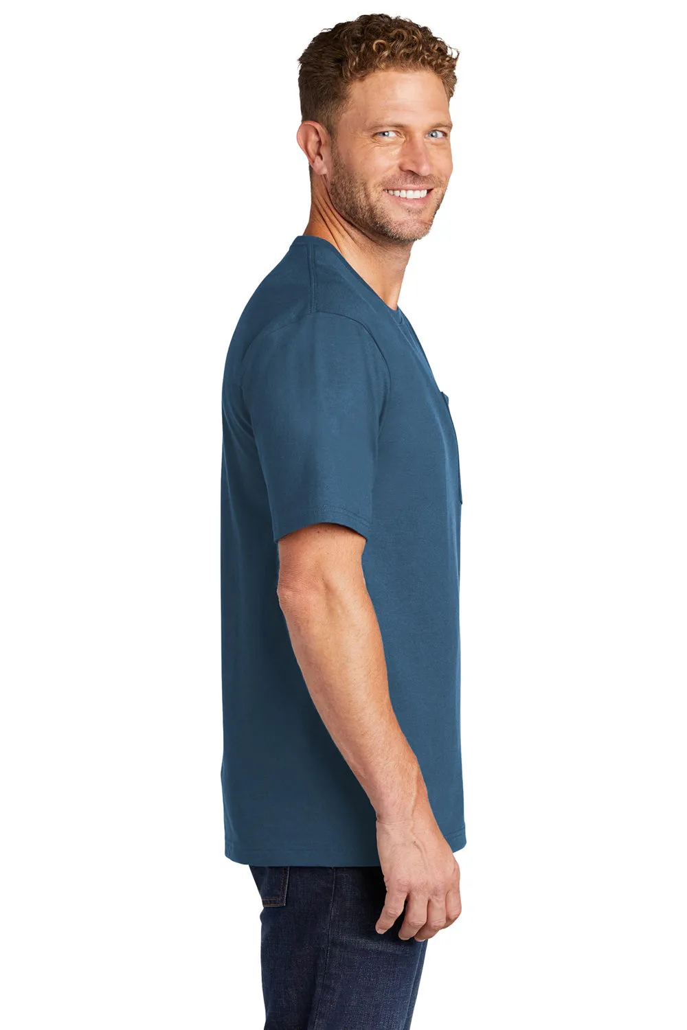 CornerStone Mens Short Sleeve Crewneck T-Shirt w/ Pocket - Regatta Blue