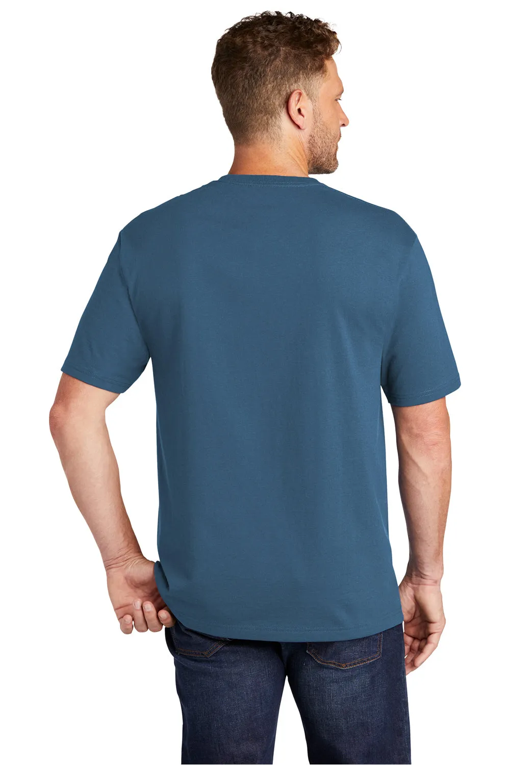 CornerStone Mens Short Sleeve Crewneck T-Shirt w/ Pocket - Regatta Blue