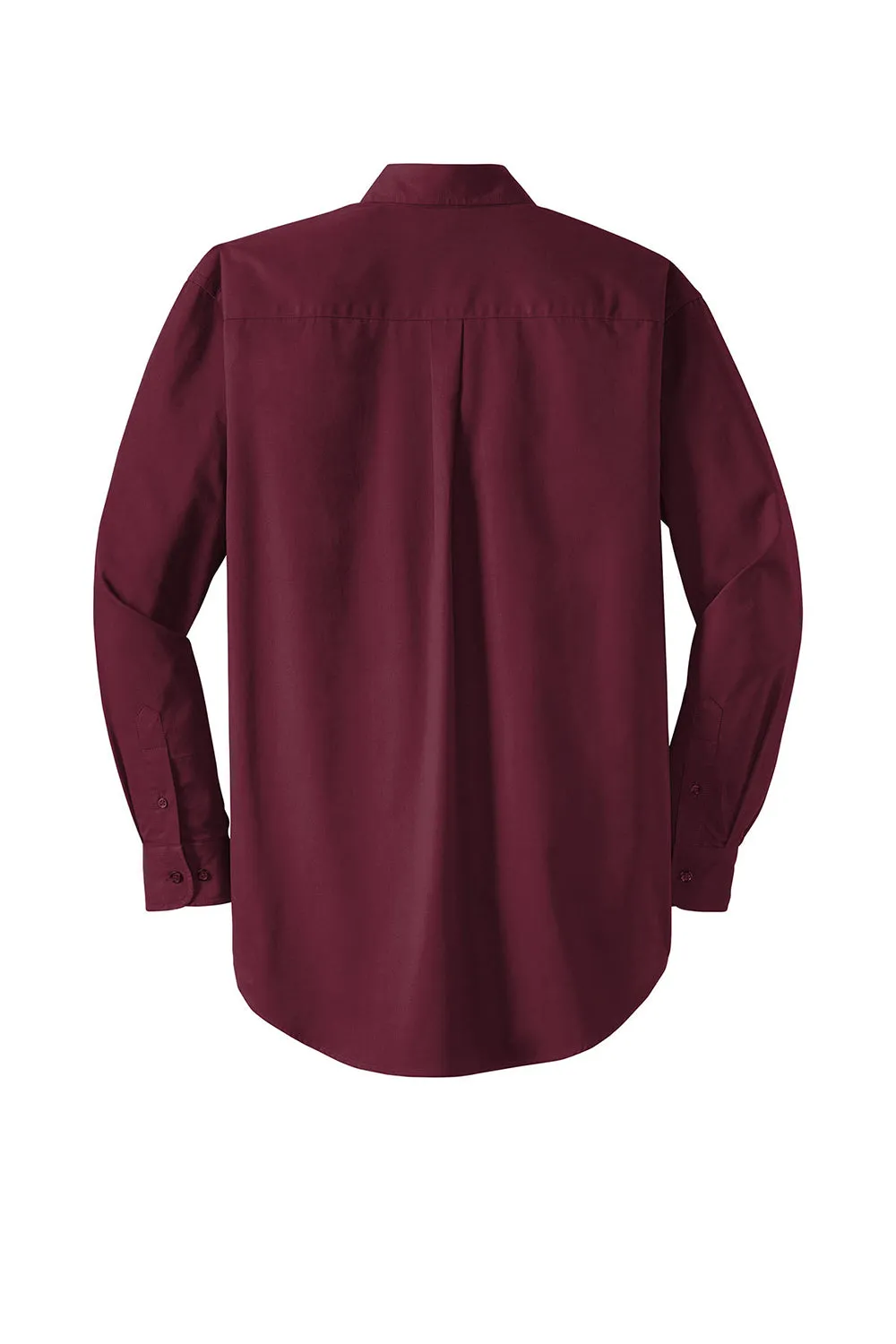 CornerStone Mens SuperPro Stain Resistant Long Sleeve Button Down Shirt w/ Pocket - Burgundy - Closeout