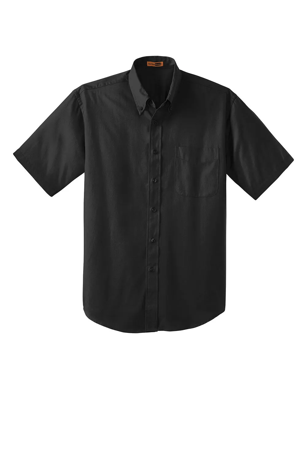 CornerStone Mens SuperPro Stain Resistant Short Sleeve Button Down Shirt w/ Pocket - Black - Closeout