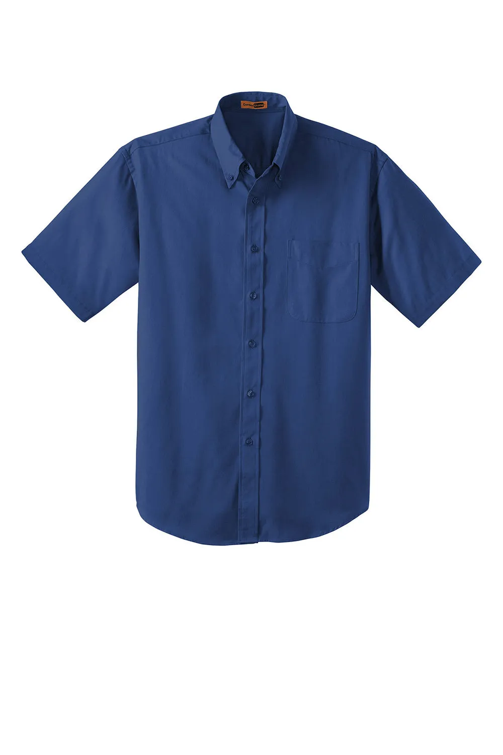 CornerStone Mens SuperPro Stain Resistant Short Sleeve Button Down Shirt w/ Pocket - Royal Blue - Closeout