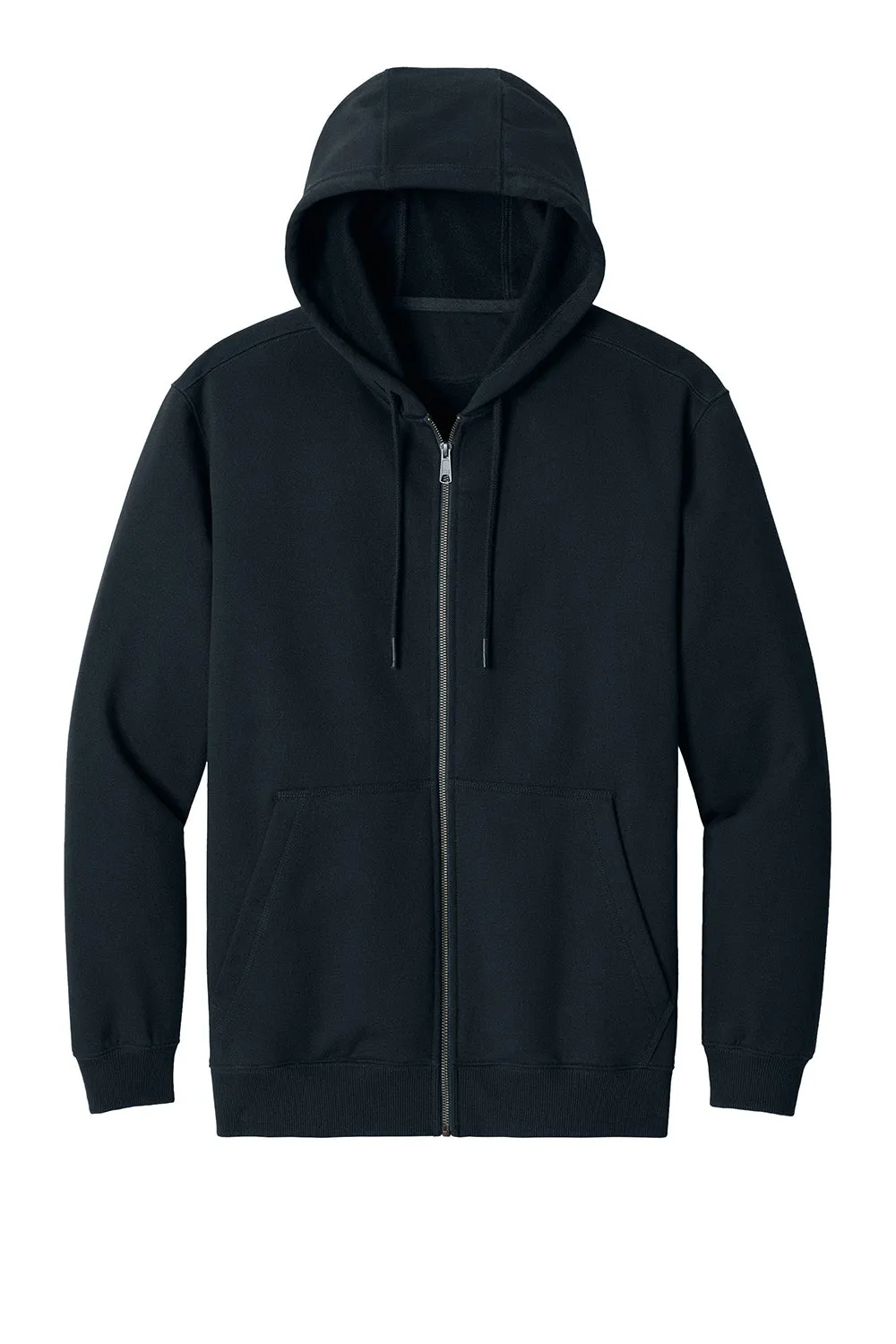 CornerStone Mens Tough Fleece Full Zip Hooded Sweatshirt Hoodie w/ Pockets - Navy Blue