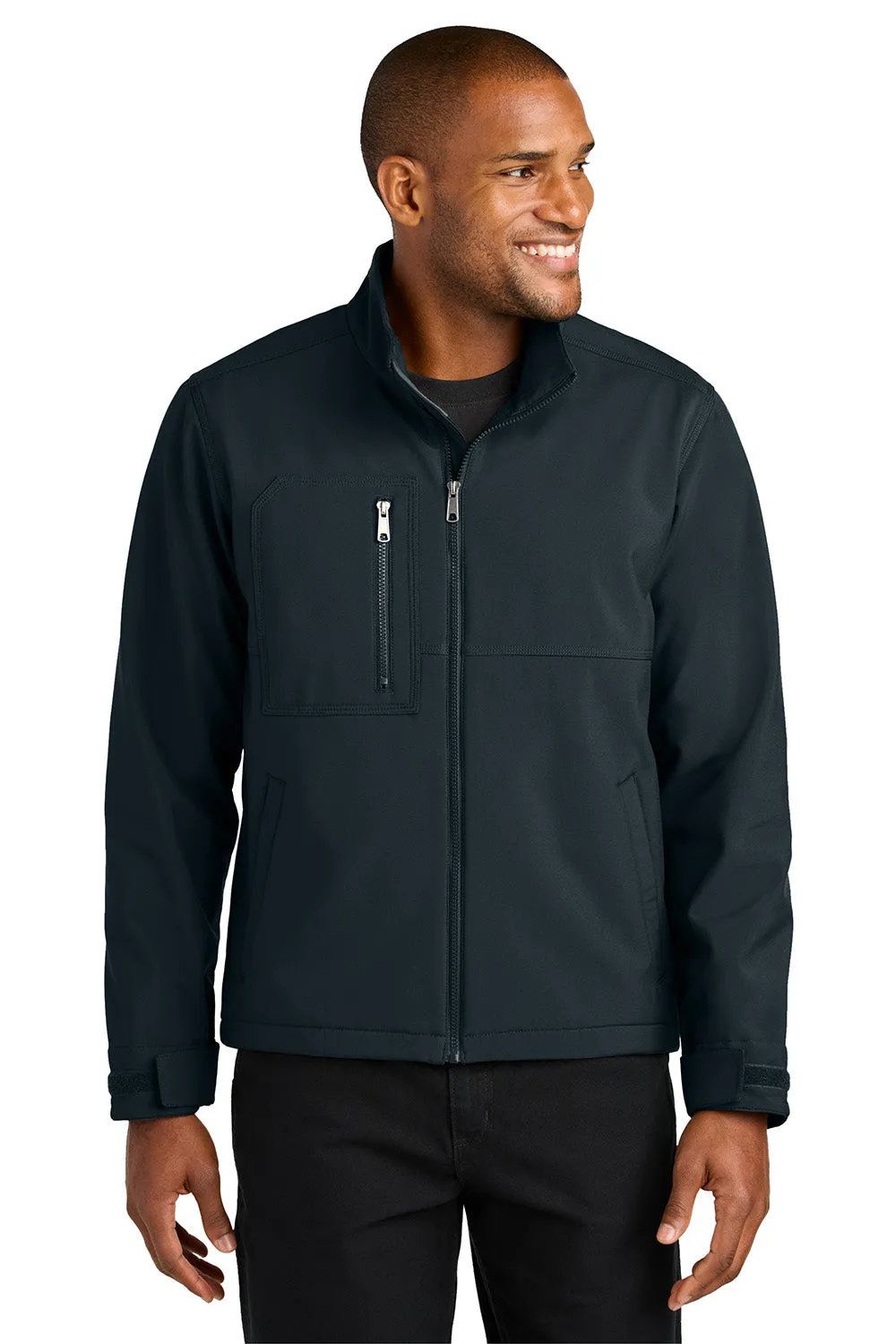 CornerStone Mens Workwear Water Resistant Soft Shell Full Zip Jacket - Navy Blue