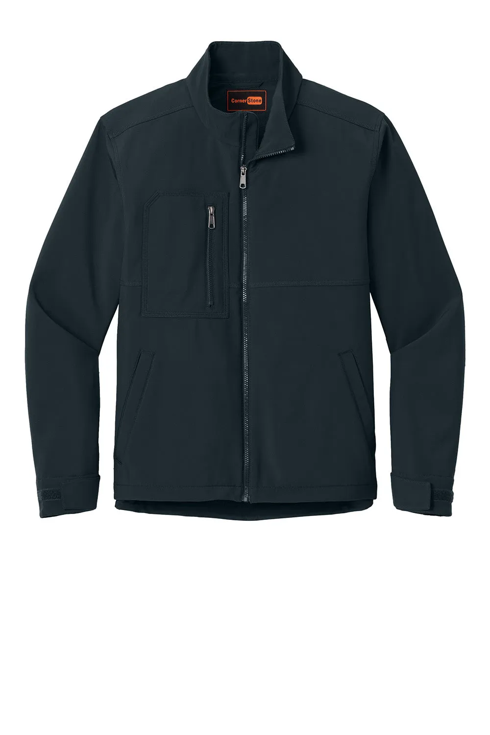 CornerStone Mens Workwear Water Resistant Soft Shell Full Zip Jacket - Navy Blue