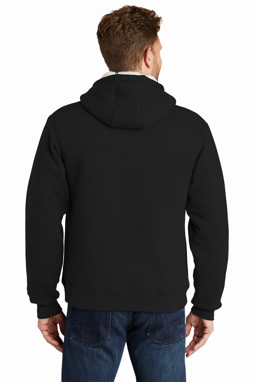 CornerStone Mens Water Resistant Fleece Full Zip Hooded Sweatshirt Hoodie w/ Pockets - Black