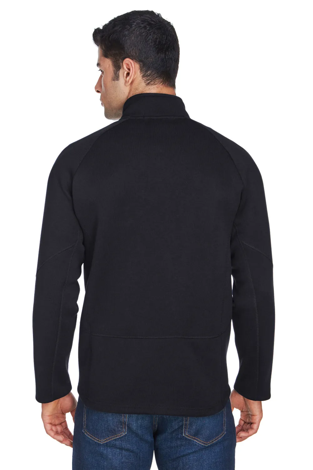 Devon & Jones Mens Bristol Pill Resistant Sweater Fleece 1/4 Zip Sweatshirt - Black