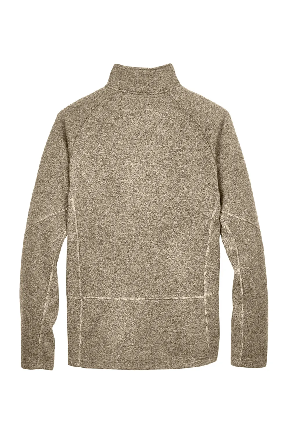 Devon & Jones Mens Bristol Pill Resistant Sweater Fleece 1/4 Zip Sweatshirt - Heather Khaki Brown