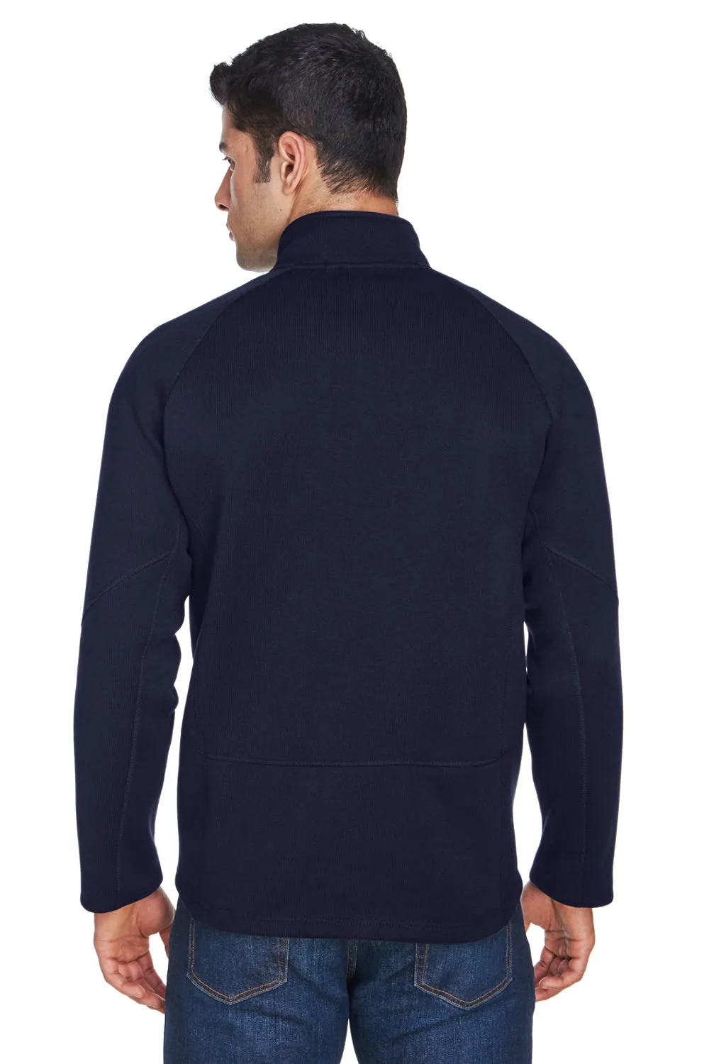 Devon & Jones Mens Bristol Pill Resistant Sweater Fleece 1/4 Zip Sweatshirt - Navy Blue