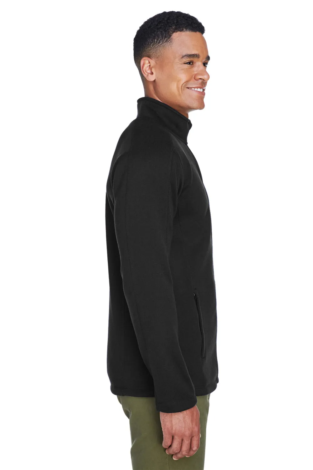 Devon & Jones Mens Bristol Pill Resistant Sweater Fleece Full Zip Jacket - Black