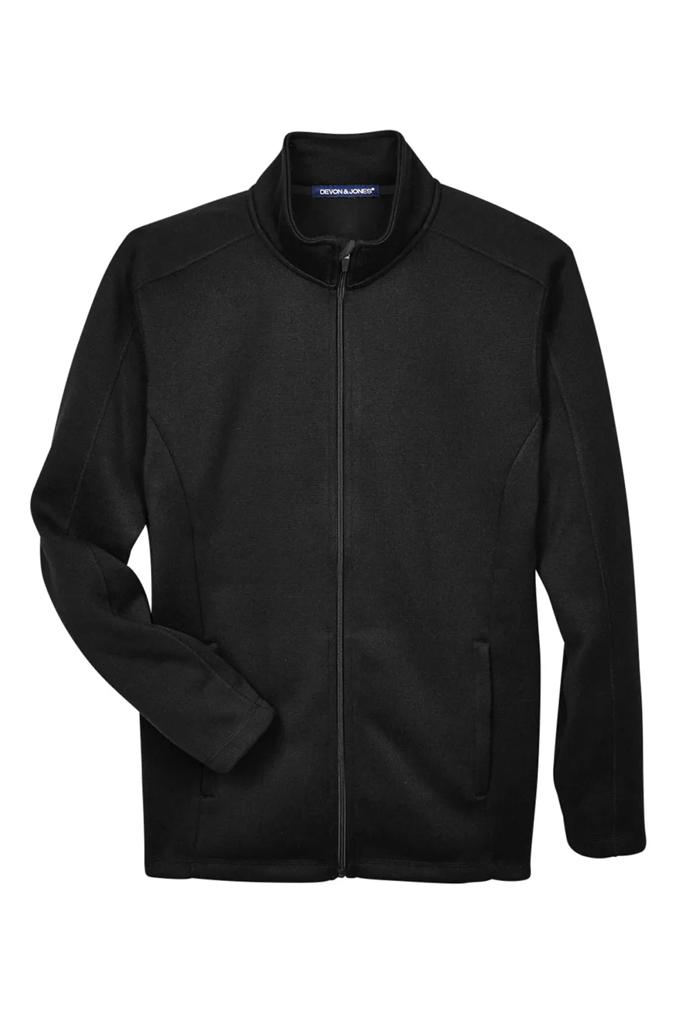 Devon & Jones Mens Bristol Pill Resistant Sweater Fleece Full Zip Jacket - Black