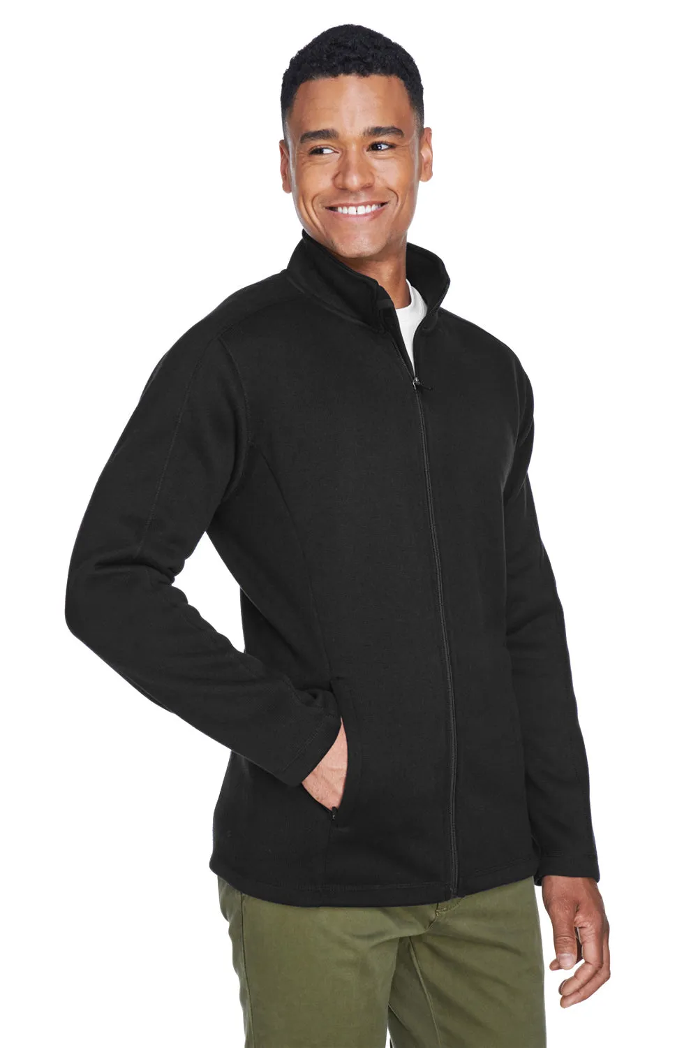 Devon & Jones Mens Bristol Pill Resistant Sweater Fleece Full Zip Jacket - Black