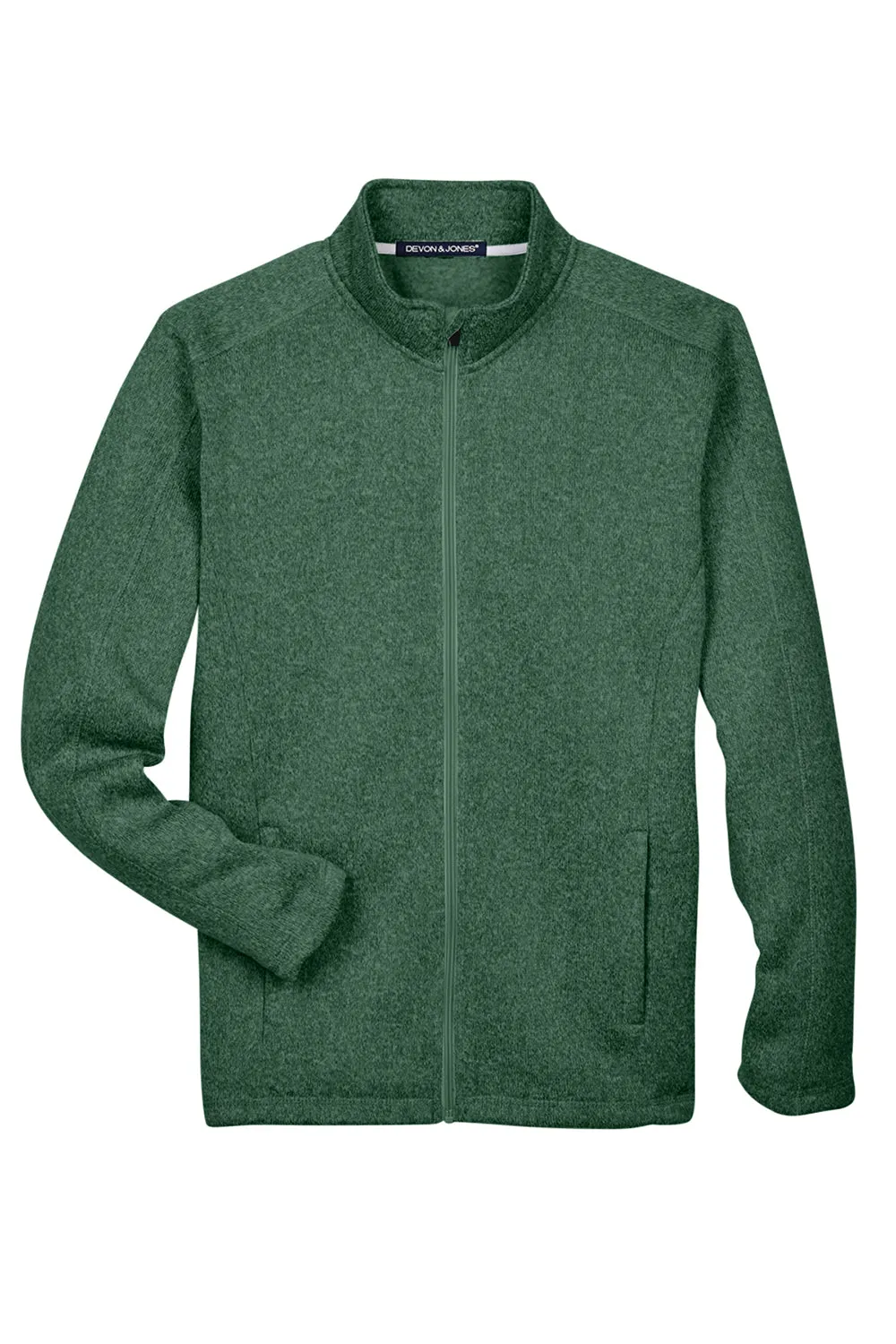Devon & Jones Mens Bristol Pill Resistant Sweater Fleece Full Zip Jacket - Heather Forest Green