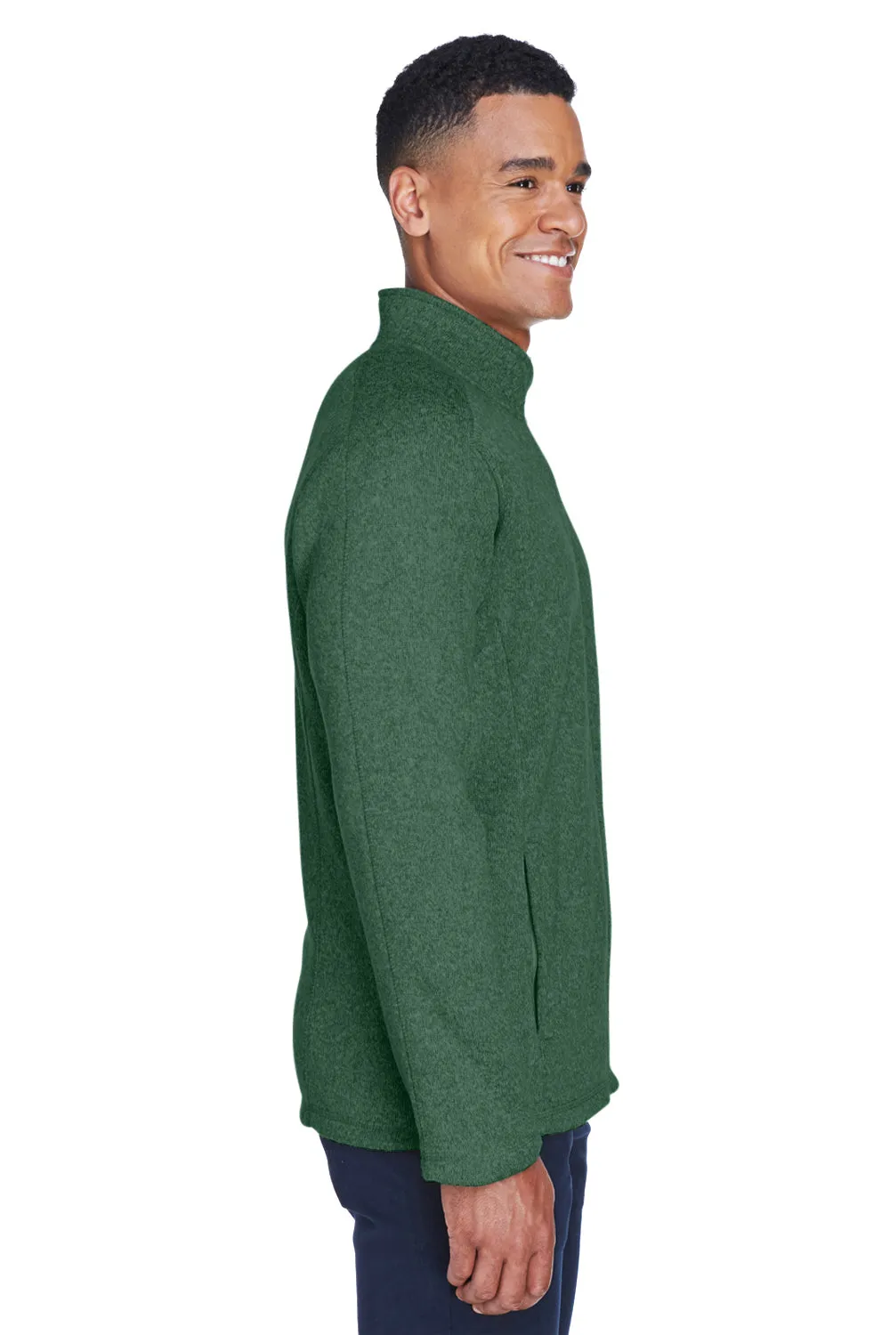 Devon & Jones Mens Bristol Pill Resistant Sweater Fleece Full Zip Jacket - Heather Forest Green