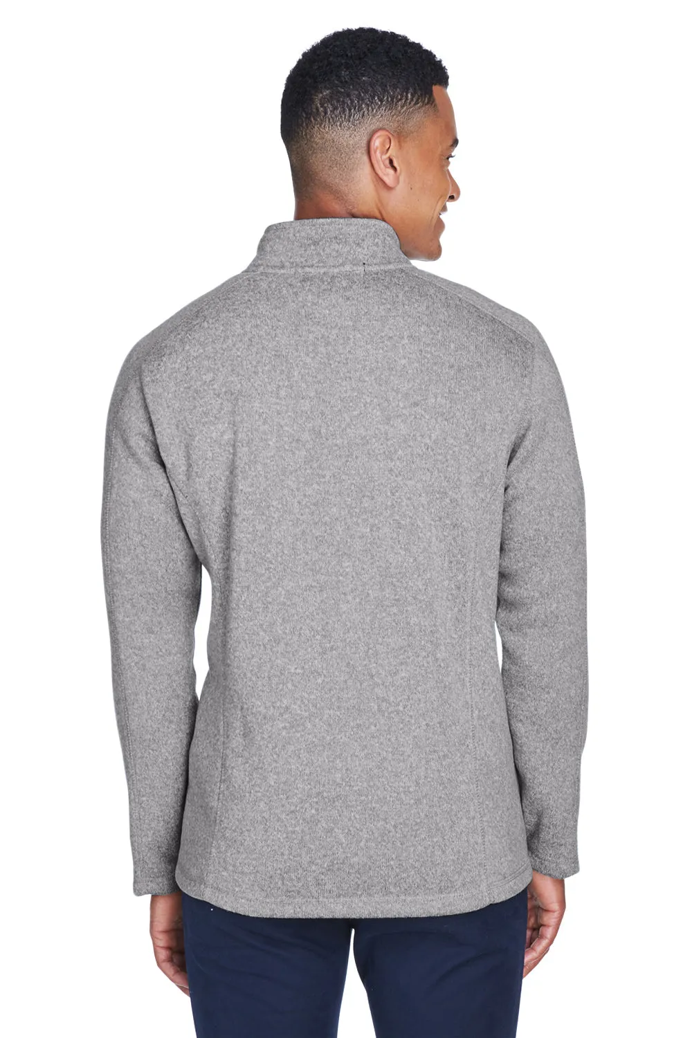 Devon & Jones Mens Bristol Pill Resistant Sweater Fleece Full Zip Jacket - Heather Grey