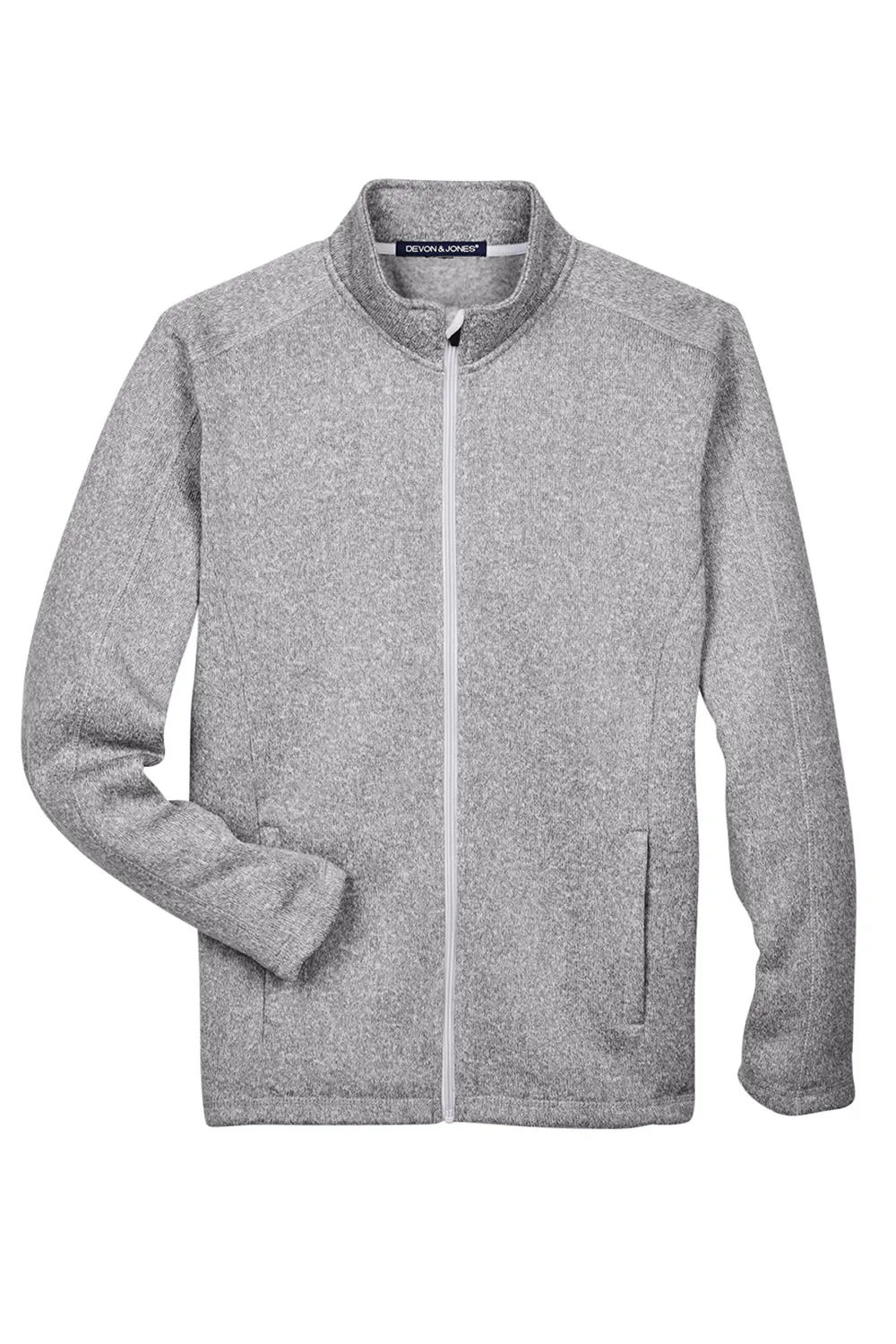 Devon & Jones Mens Bristol Pill Resistant Sweater Fleece Full Zip Jacket - Heather Grey