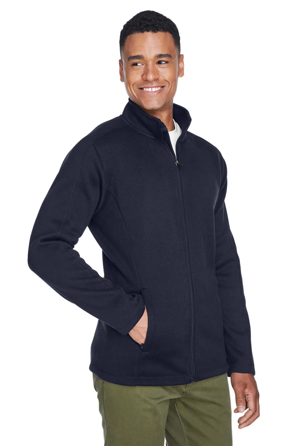 Devon & Jones Mens Bristol Pill Resistant Sweater Fleece Full Zip Jacket - Navy Blue