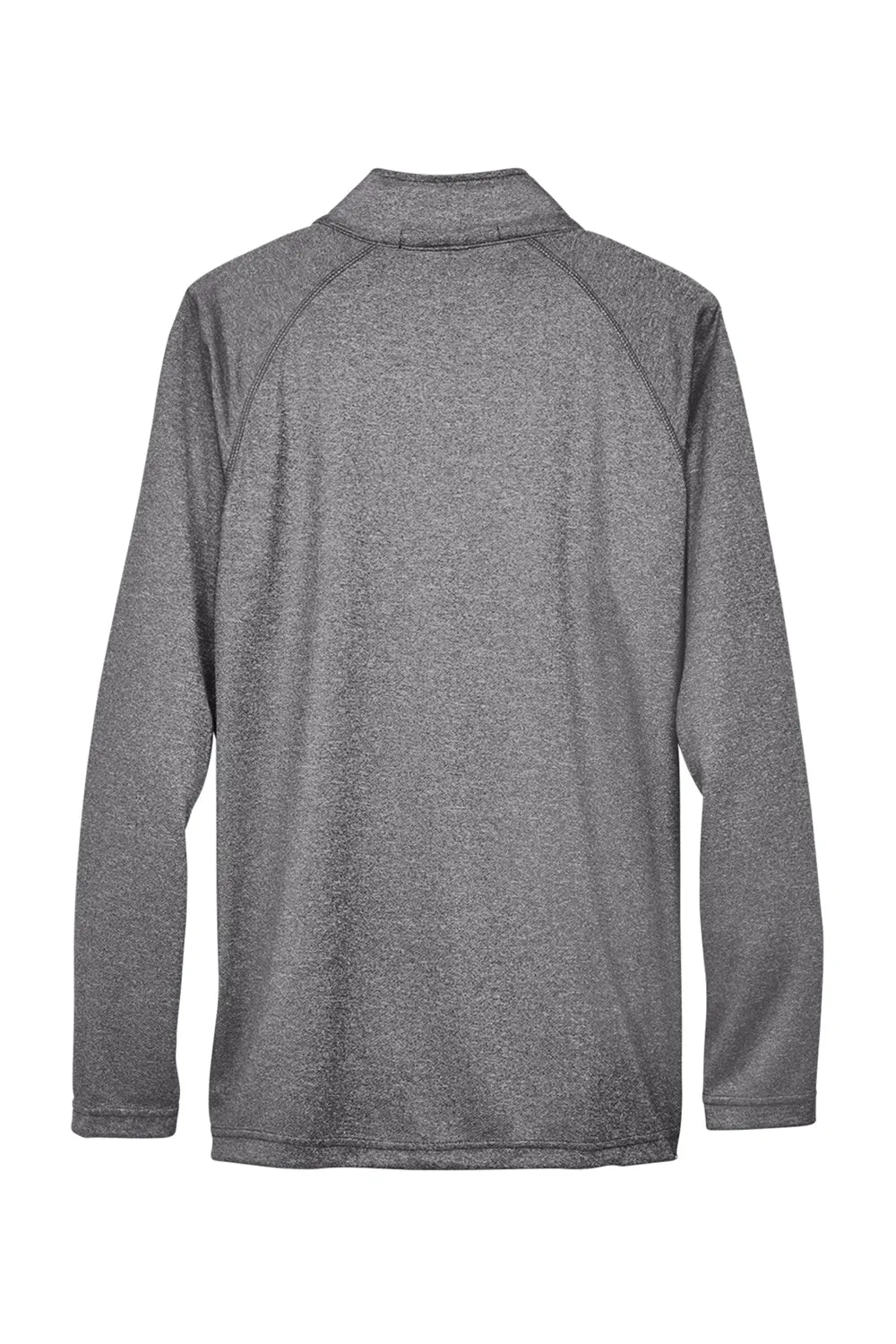 Devon & Jones Mens Compass Stretch Tech Moisture Wicking 1/4 Zip Sweatshirt w/ Pockets - Heather Dark Grey