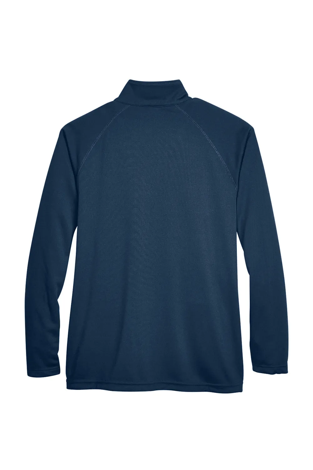 Devon & Jones Mens Compass Stretch Tech Moisture Wicking Full Zip Sweatshirt w/ Pockets - Heather Navy Blue