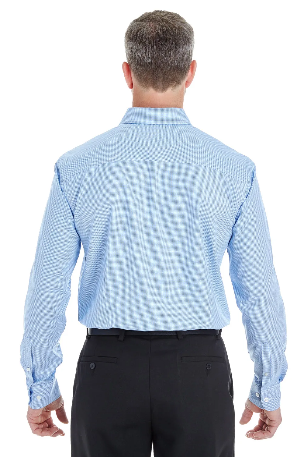 Devon & Jones Mens Crown Woven Collection Wrinkle Resistant Long Sleeve Button Down Shirt - French Blue