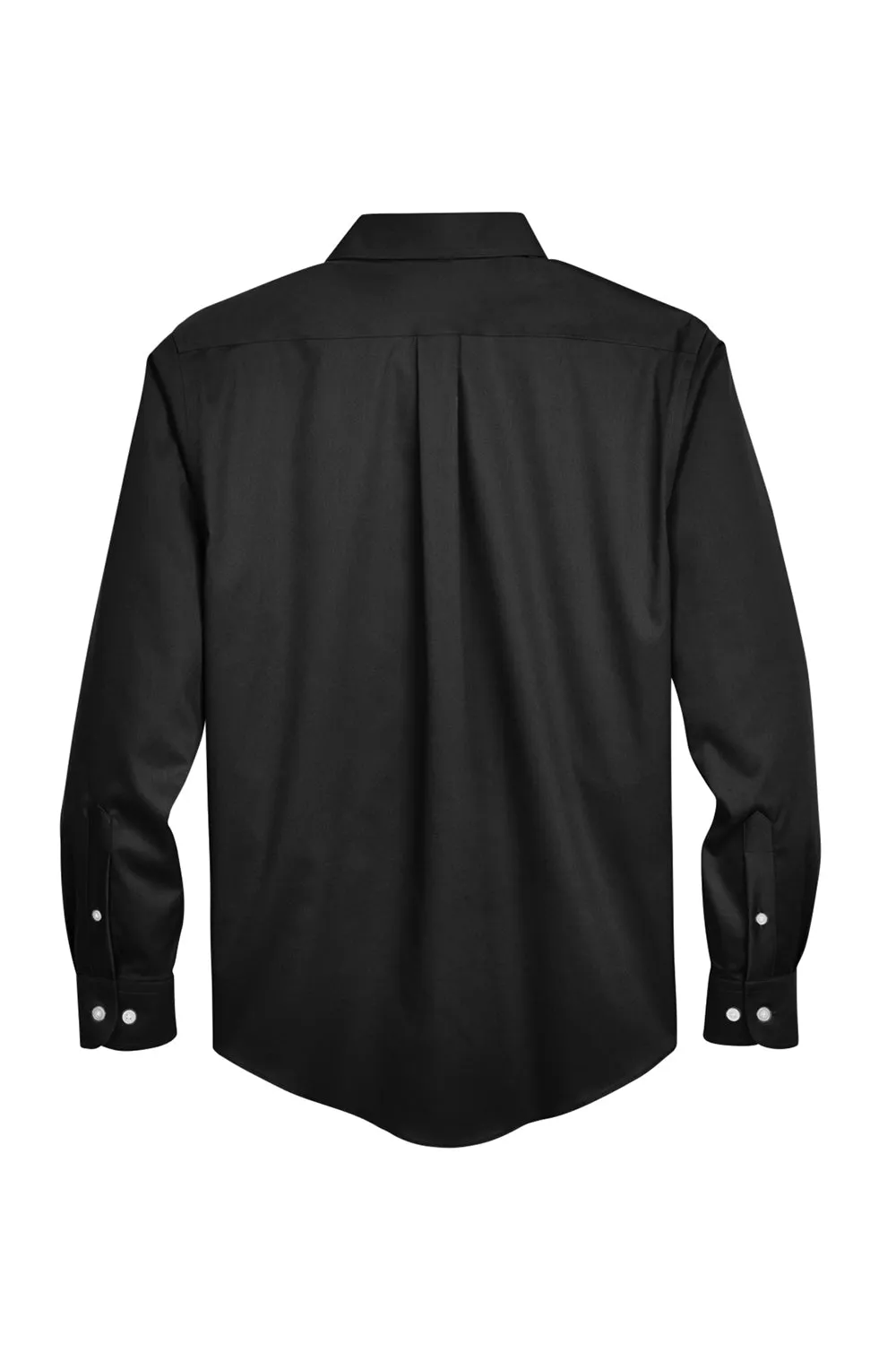 Devon & Jones Mens Crown Woven Collection Wrinkle Resistant Long Sleeve Button Down Shirt w/ Pocket - Black