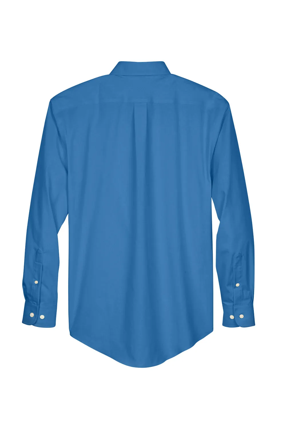 Devon & Jones Mens Crown Woven Collection Wrinkle Resistant Long Sleeve Button Down Shirt w/ Pocket - French Blue