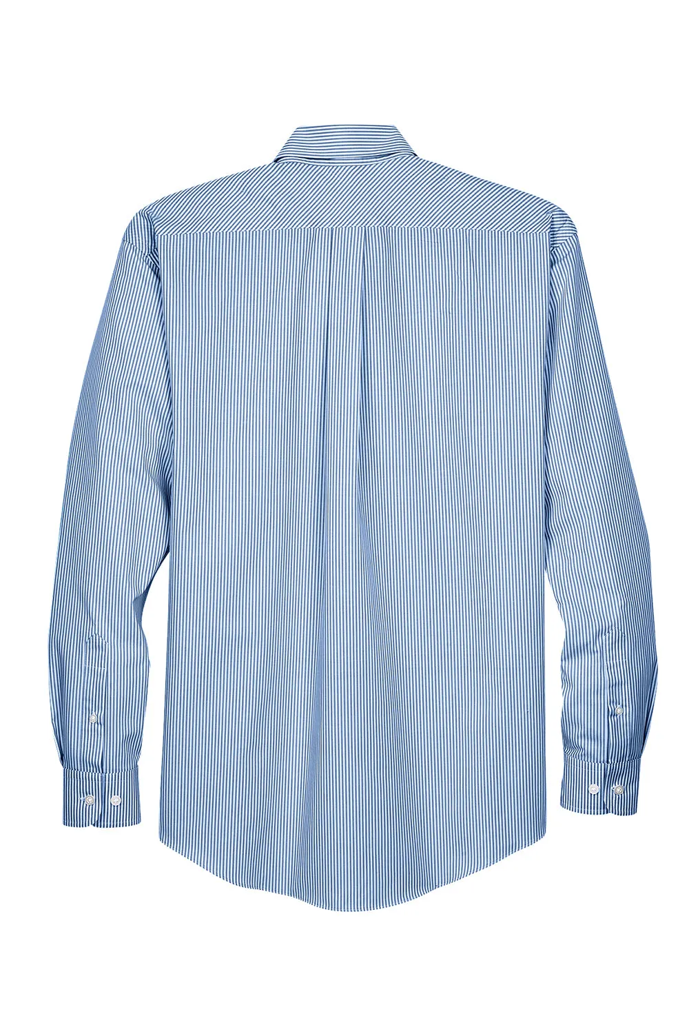 Devon & Jones Mens Crown Woven Collection Wrinkle Resistant Long Sleeve Button Down Shirt w/ Pocket - French Blue