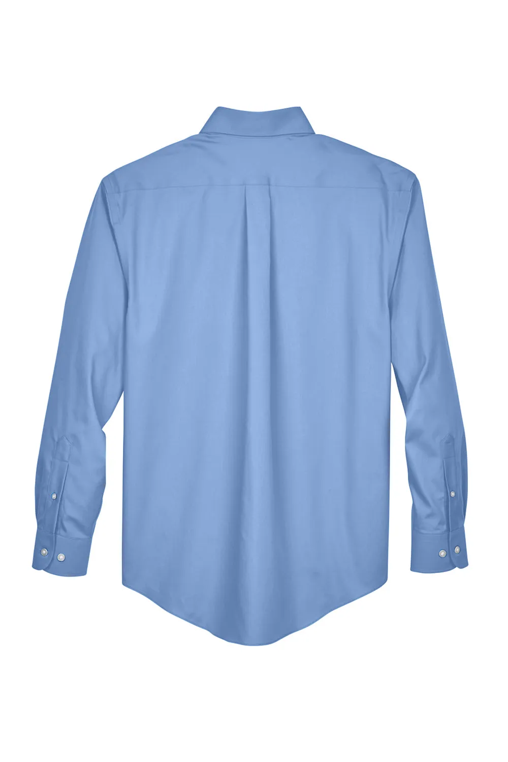 Devon & Jones Mens Crown Woven Collection Wrinkle Resistant Long Sleeve Button Down Shirt w/ Pocket - Light Blue