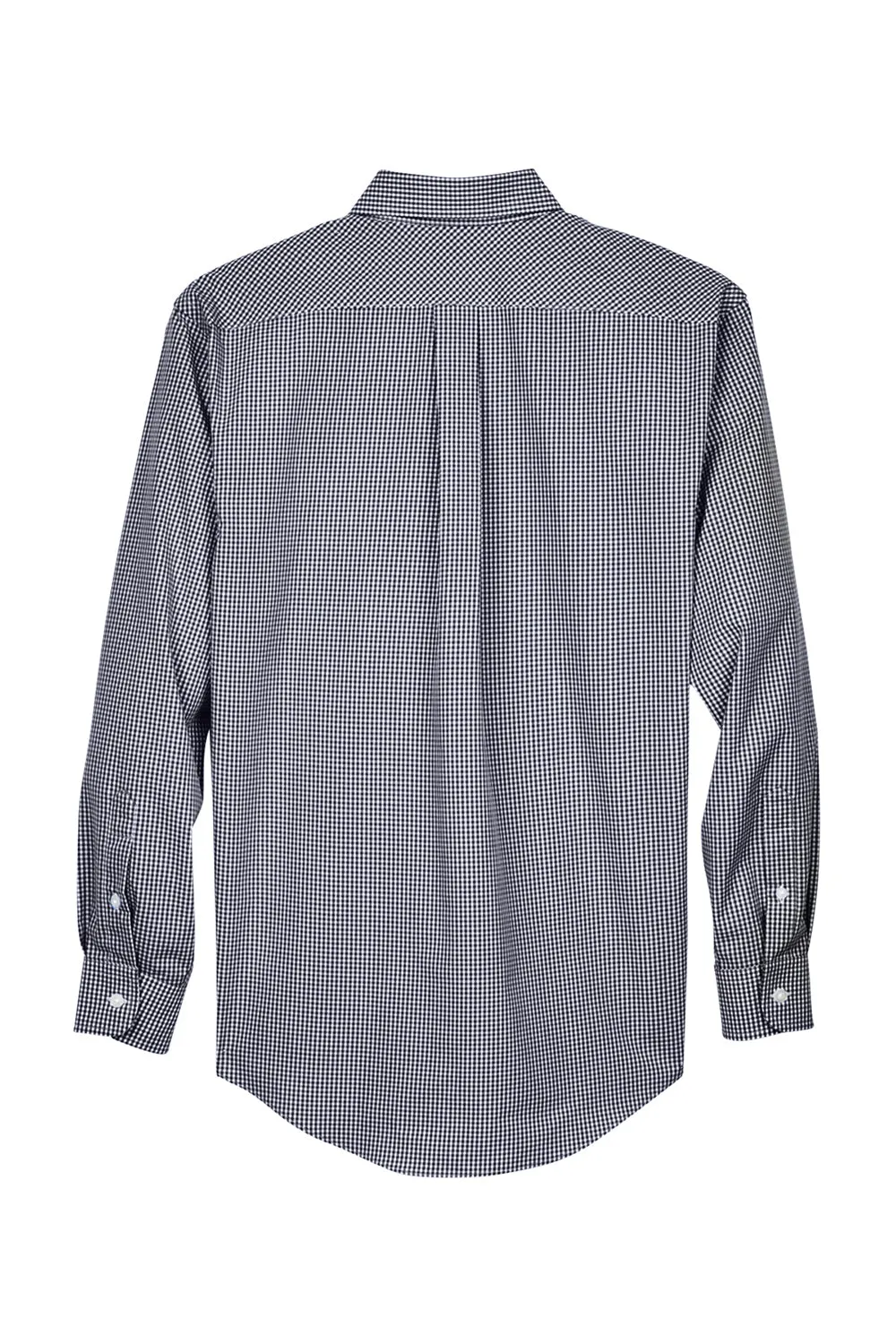 Devon & Jones Mens Crown Woven Collection Wrinkle Resistant Long Sleeve Button Down Shirt w/ Pocket - Navy Blue