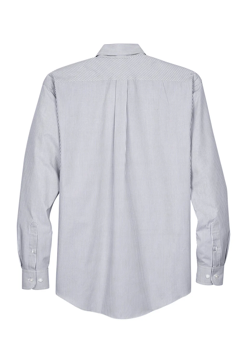 Devon & Jones Mens Crown Woven Collection Wrinkle Resistant Long Sleeve Button Down Shirt w/ Pocket - Navy Blue
